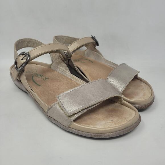 Naot Sandals EU39 US8 Metallic Beige Strap Buckle Comfort Cushioned - Picture 1 of 11